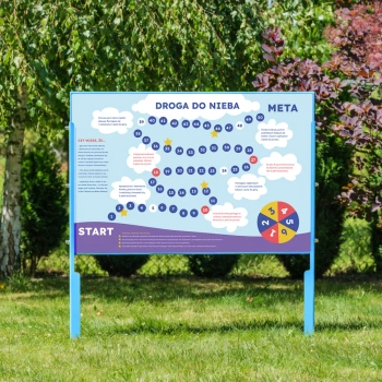 Naukowe place zabaw - Tablica edukacyjna z grą planszową “Droga do nieba”