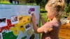 Naukowe place zabaw - Tablica edukacyjna Kontynenty (dwustronna)