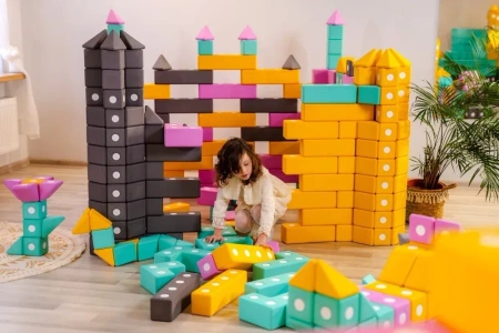 TUKI BUILDER - Duże klocki piankowe magnetyczne 150 elementów