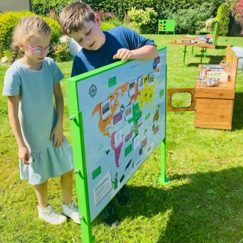 Naukowe place zabaw - Tablica edukacyjna Kontynenty (dwustronna)