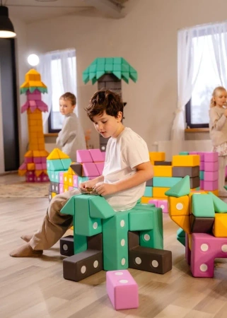 TUKI SMART - Duże klocki piankowe magnetyczne 340 elementów