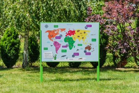 Naukowe place zabaw - Tablica edukacyjna Kontynenty (dwustronna)